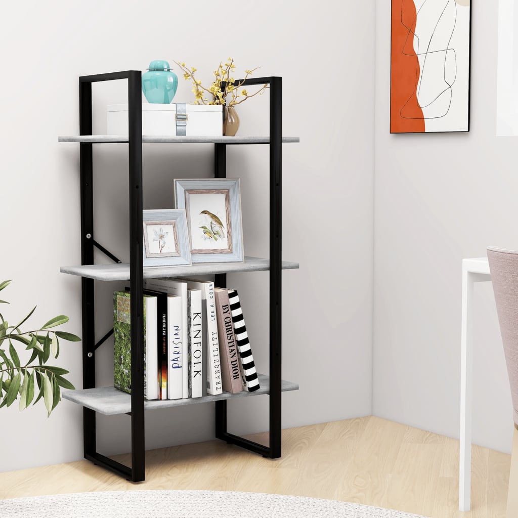 Étagère de rangement gris béton 60x30x105 cm bois d'ingénierie - XIOS