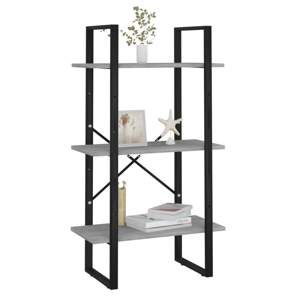 Étagère de rangement gris béton 60x30x105 cm bois d'ingénierie - XIOS