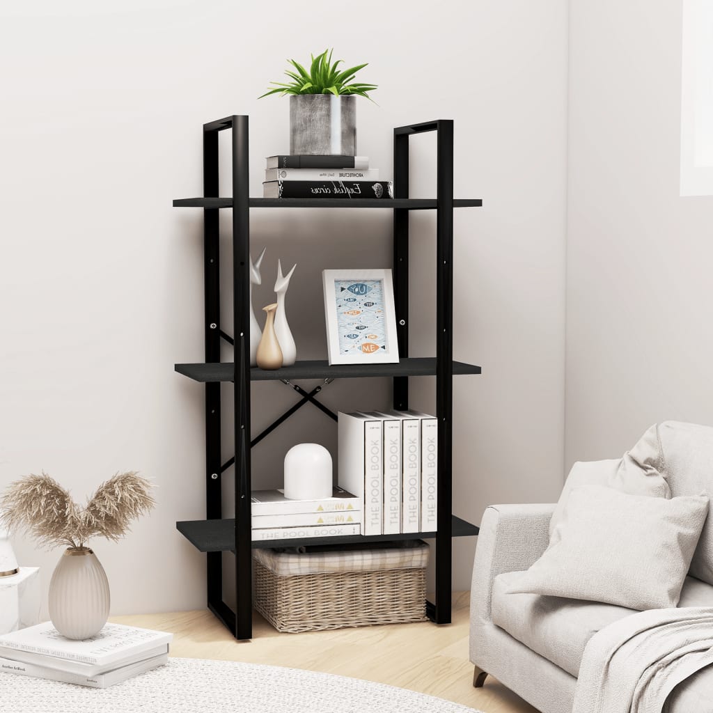 Étagère de rangement Noir 60x30x105 cm Bois de pin massif Bibliothèques vidaXL