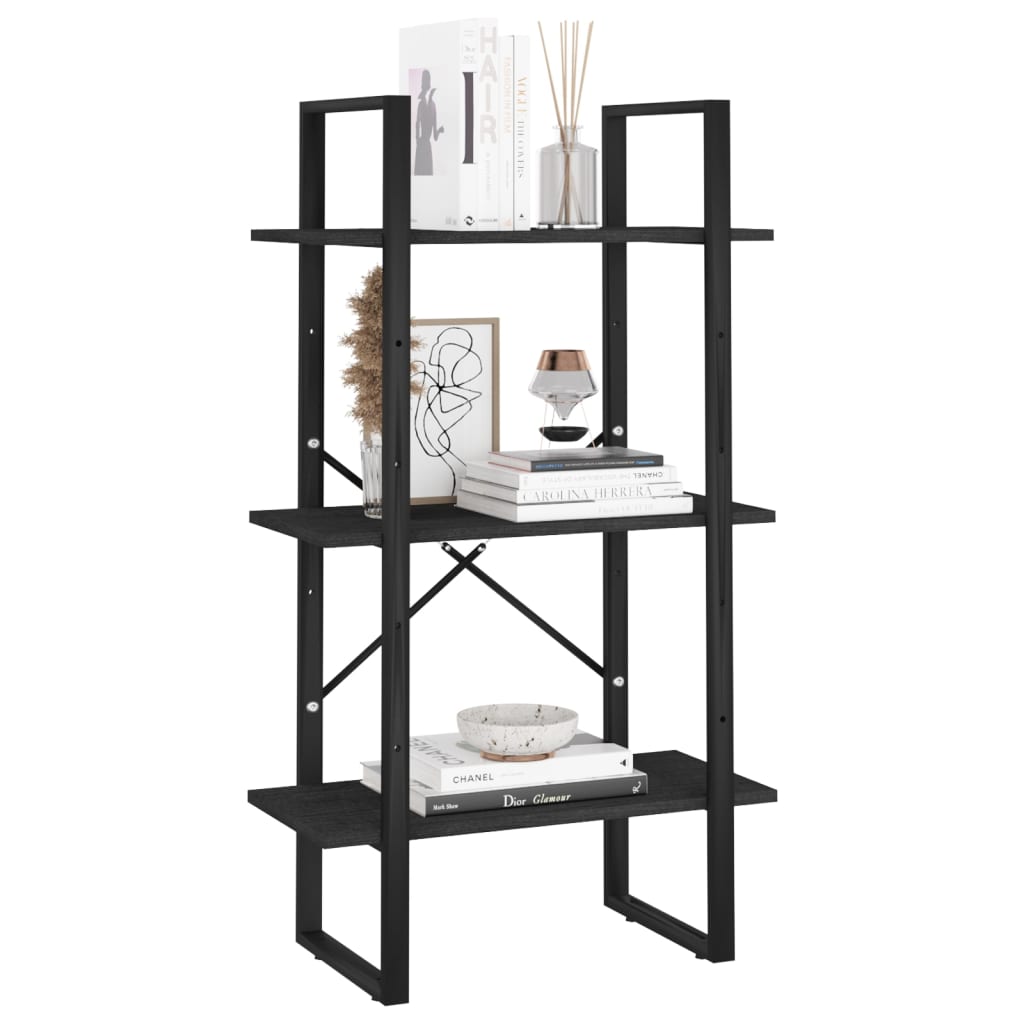 Étagère de rangement Noir 60x30x105 cm Bois de pin massif Bibliothèques vidaXL