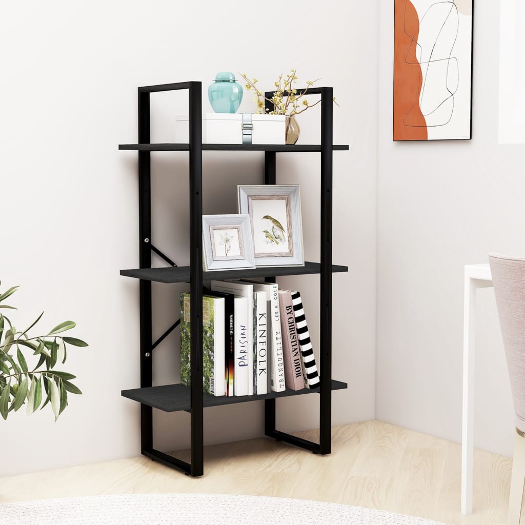 Étagère de rangement Noir 60x30x105 cm Bois de pin massif Bibliothèques vidaXL