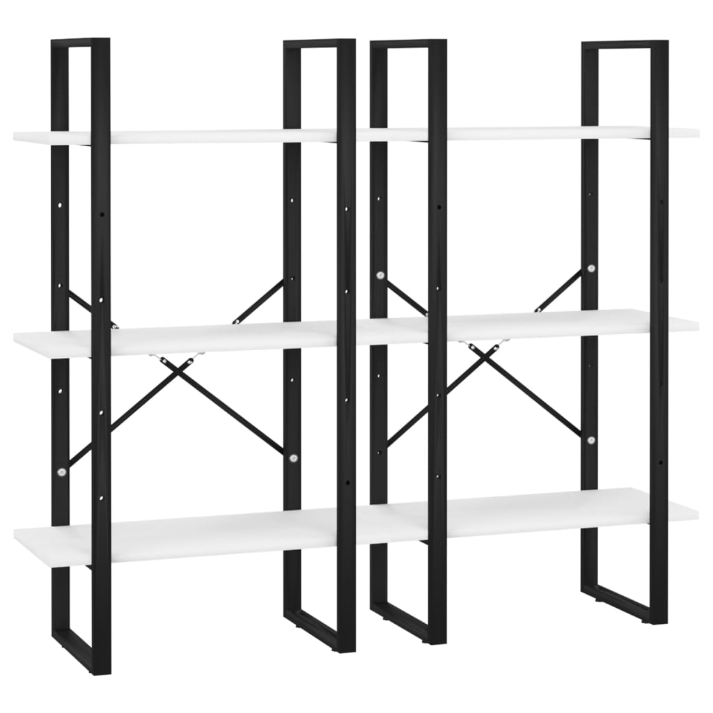 Étagère de rangement Blanc 60x30x210 cm Bois d'ingénierie Bibliothèques vidaXL