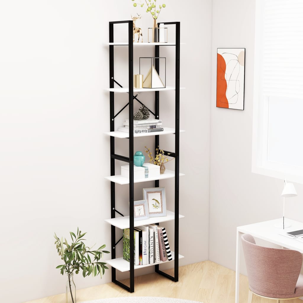 Étagère de rangement Blanc 60x30x210 cm Bois d'ingénierie Bibliothèques vidaXL