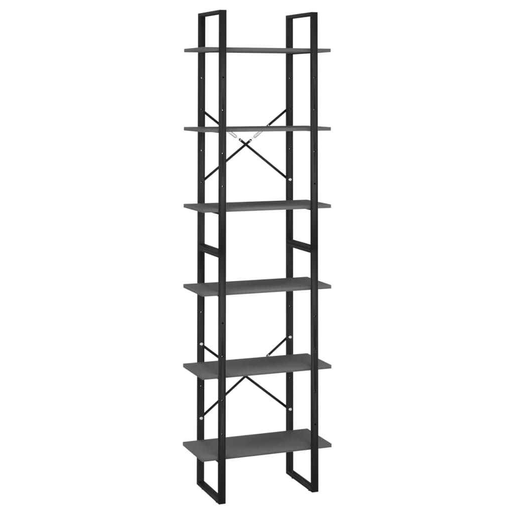 Étagère de rangement Gris 60x30x210 cm Bois d'ingénierie Bibliothèques vidaXL