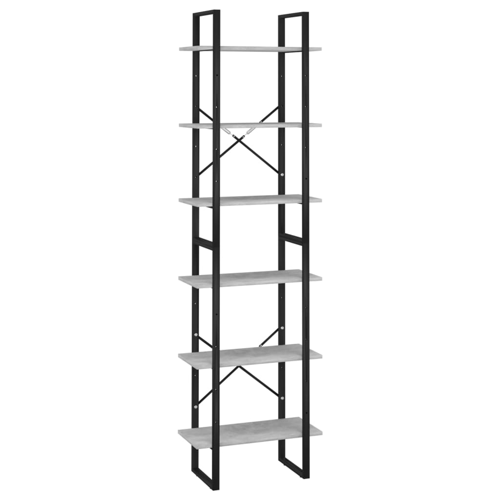 Étagère de rangement Gris béton 60x30x210 cm Bois d'ingénierie - XIOS