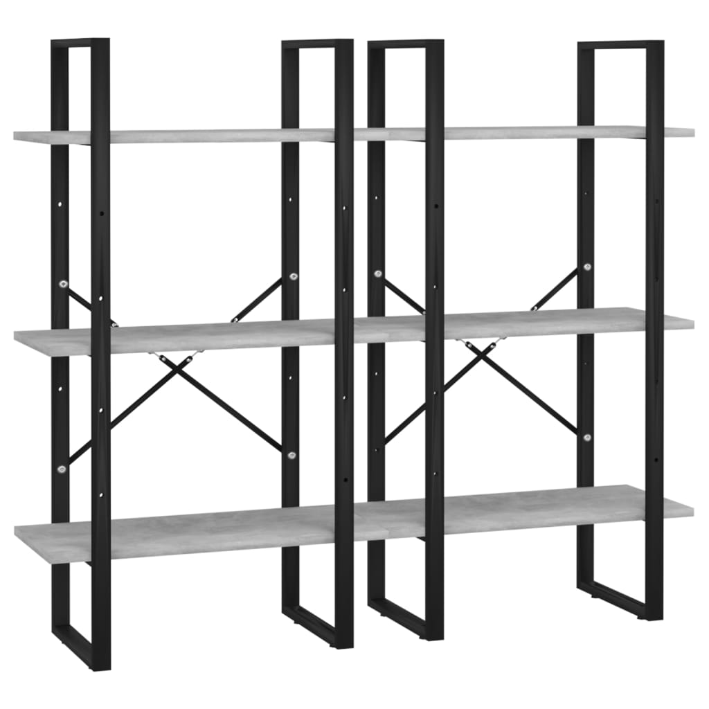 Étagère de rangement Gris béton 60x30x210 cm Bois d'ingénierie - XIOS