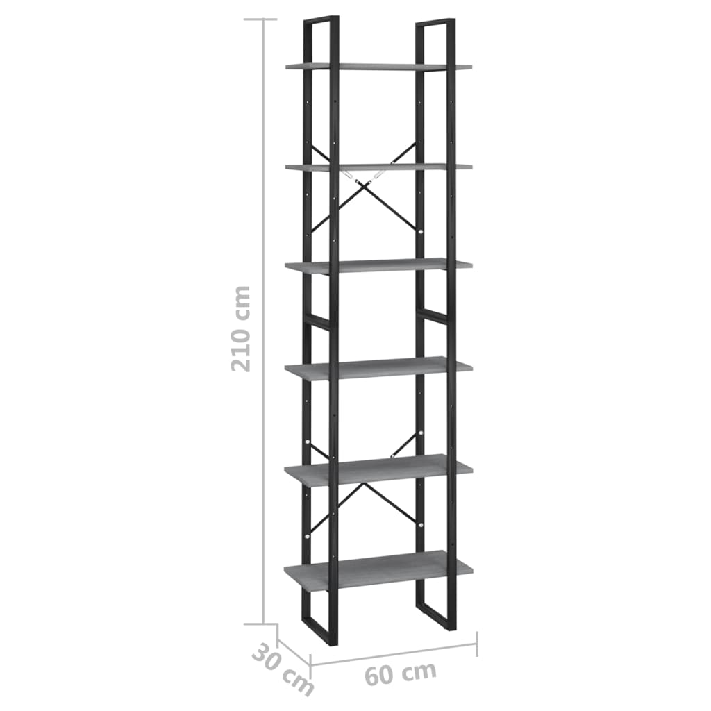 Étagère de rangement Gris 60x30x210 cm Bois de pin massif - XIOS
