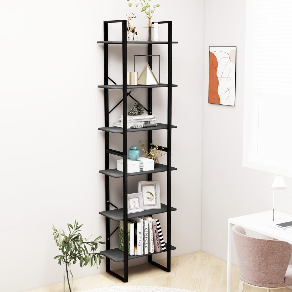 Étagère de rangement Gris 60x30x210 cm Bois de pin massif - XIOS