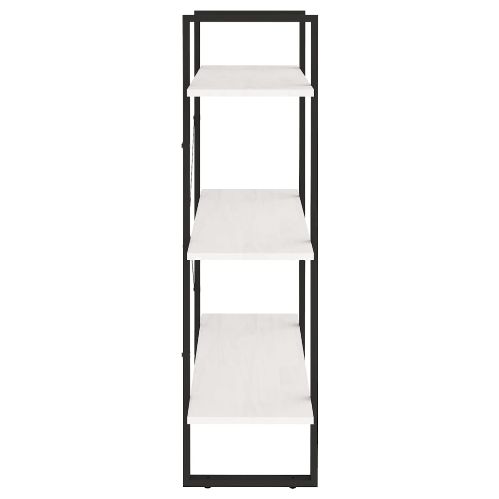 Bibliothèque à 3 niveaux Blanc 80x30x105 cm Bois de pin massif - XIOS