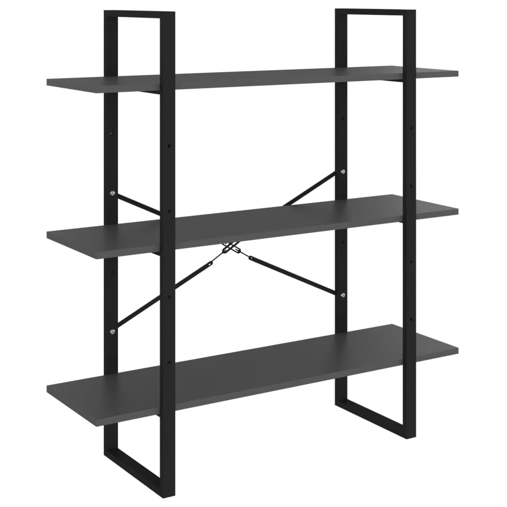 Bibliothèque gris 100x30x105 cm bois d’ingénierie - XIOS