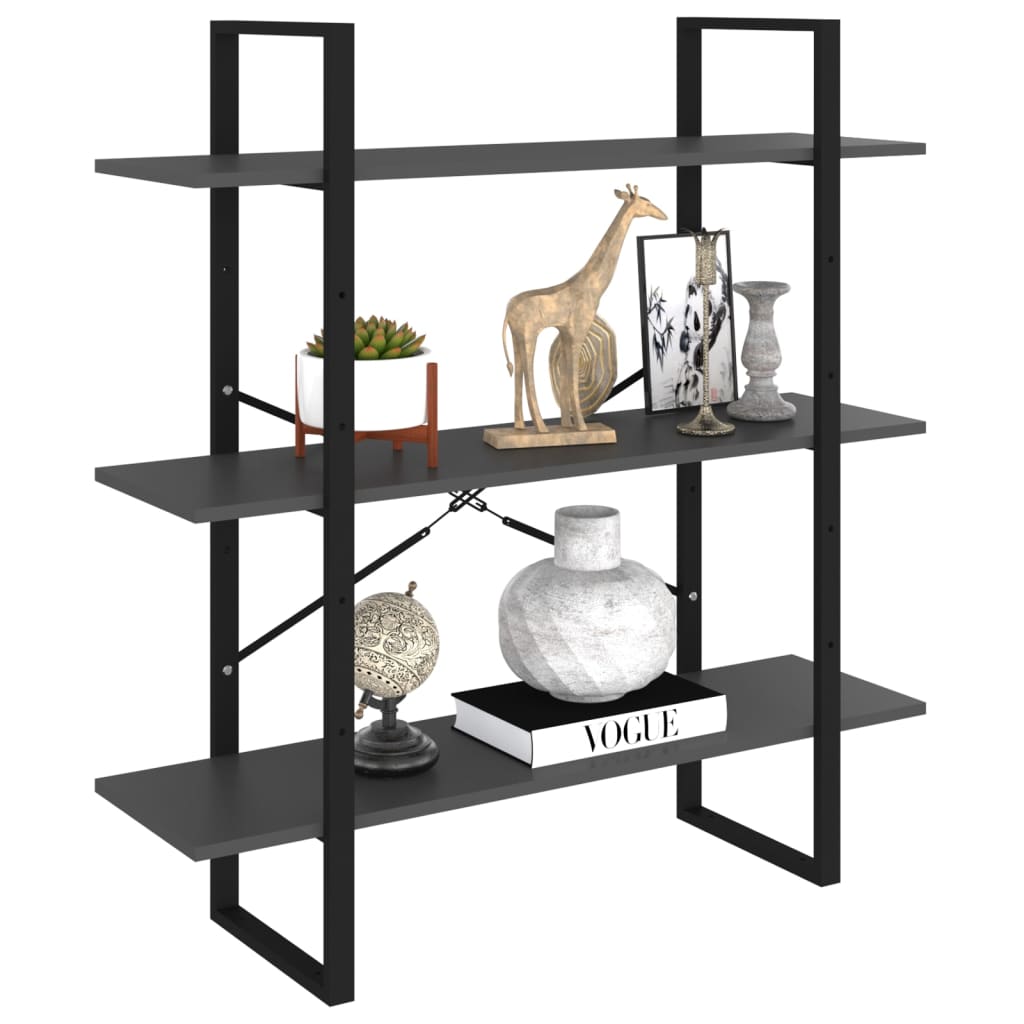 Bibliothèque gris 100x30x105 cm bois d’ingénierie - XIOS
