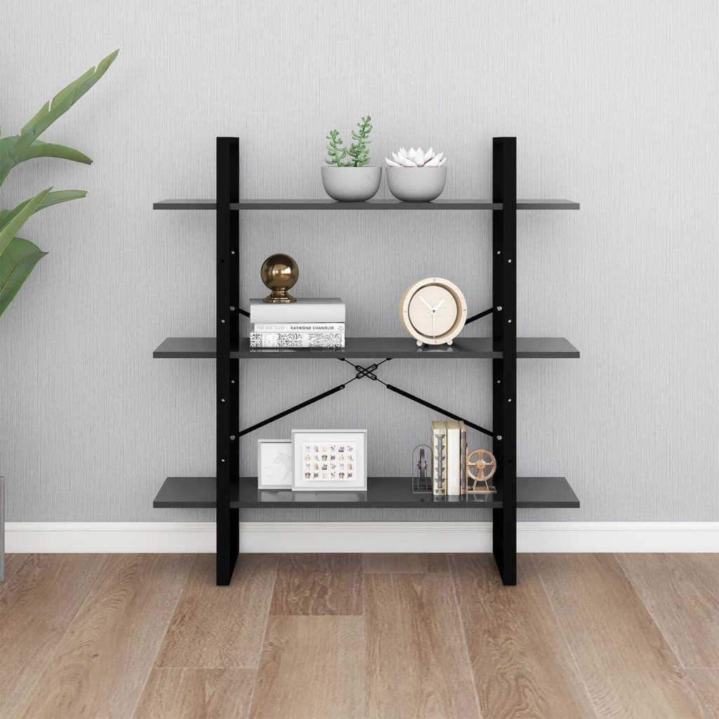 Bibliothèque gris 100x30x105 cm bois d’ingénierie - XIOS