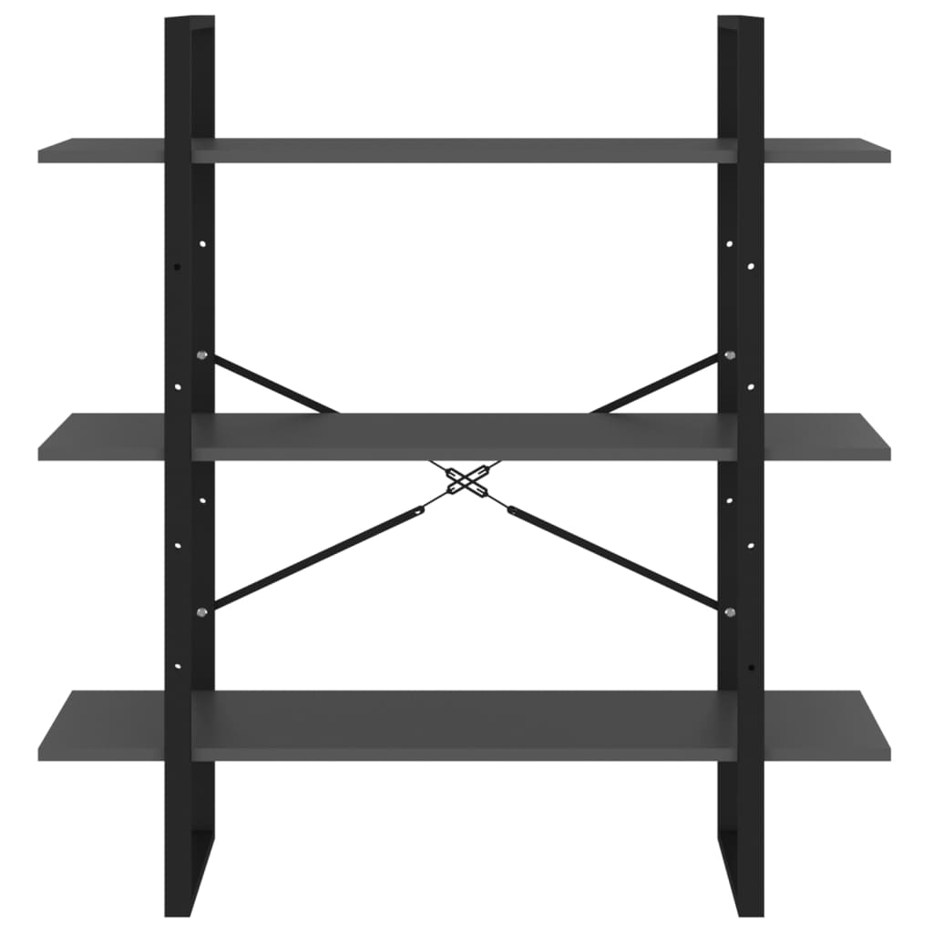 Bibliothèque gris 100x30x105 cm bois d’ingénierie - XIOS
