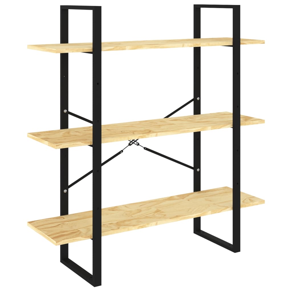 Bibliothèque à 3 niveaux 100x30x105 cm Bois de pin massif - XIOS