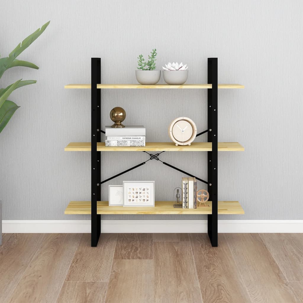 Bibliothèque à 3 niveaux 100x30x105 cm Bois de pin massif - XIOS