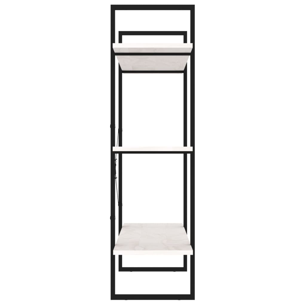 Bibliothèque à 3 niveaux Blanc 100x30x105 cm Bois de pin massif - XIOS