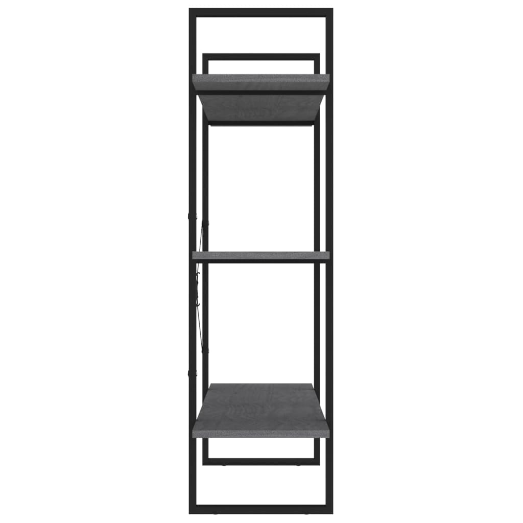 Bibliothèque à 3 niveaux Gris 100x30x105 cm Bois de pin massif - XIOS