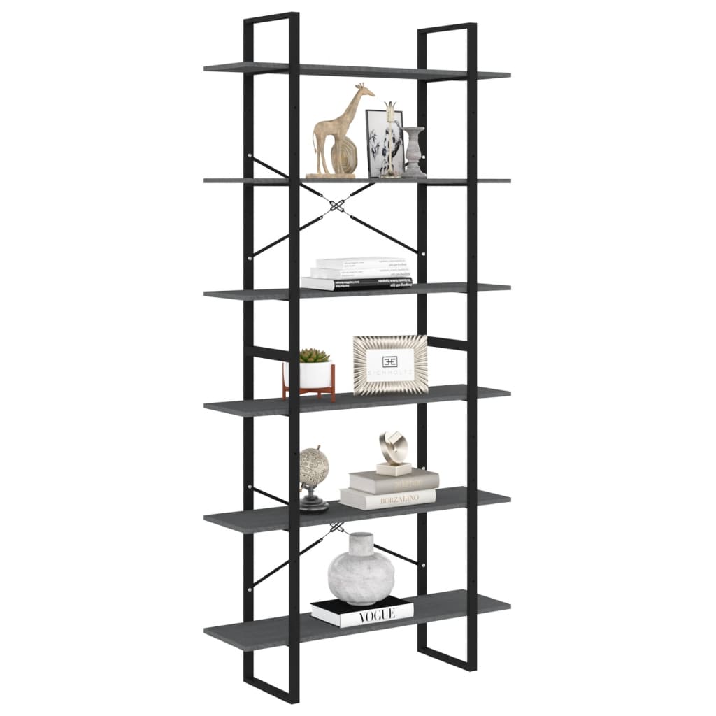 Armoire haute Gris 100x30x210 cm Bois de pin solide - XIOS
