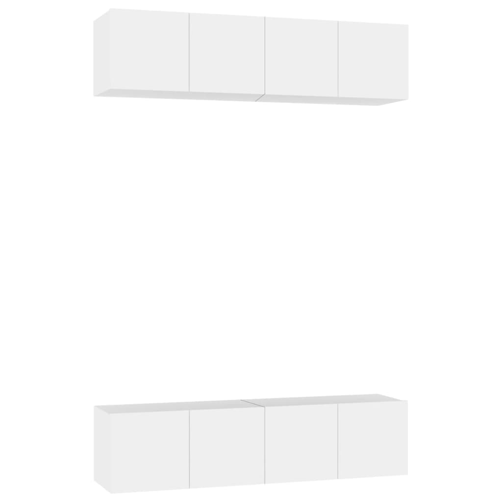 Meubles TV 4 pcs Blanc 60x30x30 cm Bois d'ingénierie - XIOS