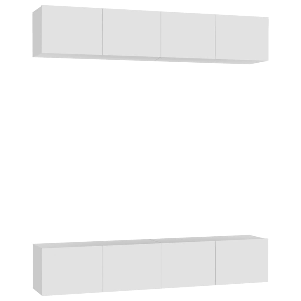 Meubles TV 4 pcs Blanc 80x30x30 cm Bois d'ingénierie - XIOS