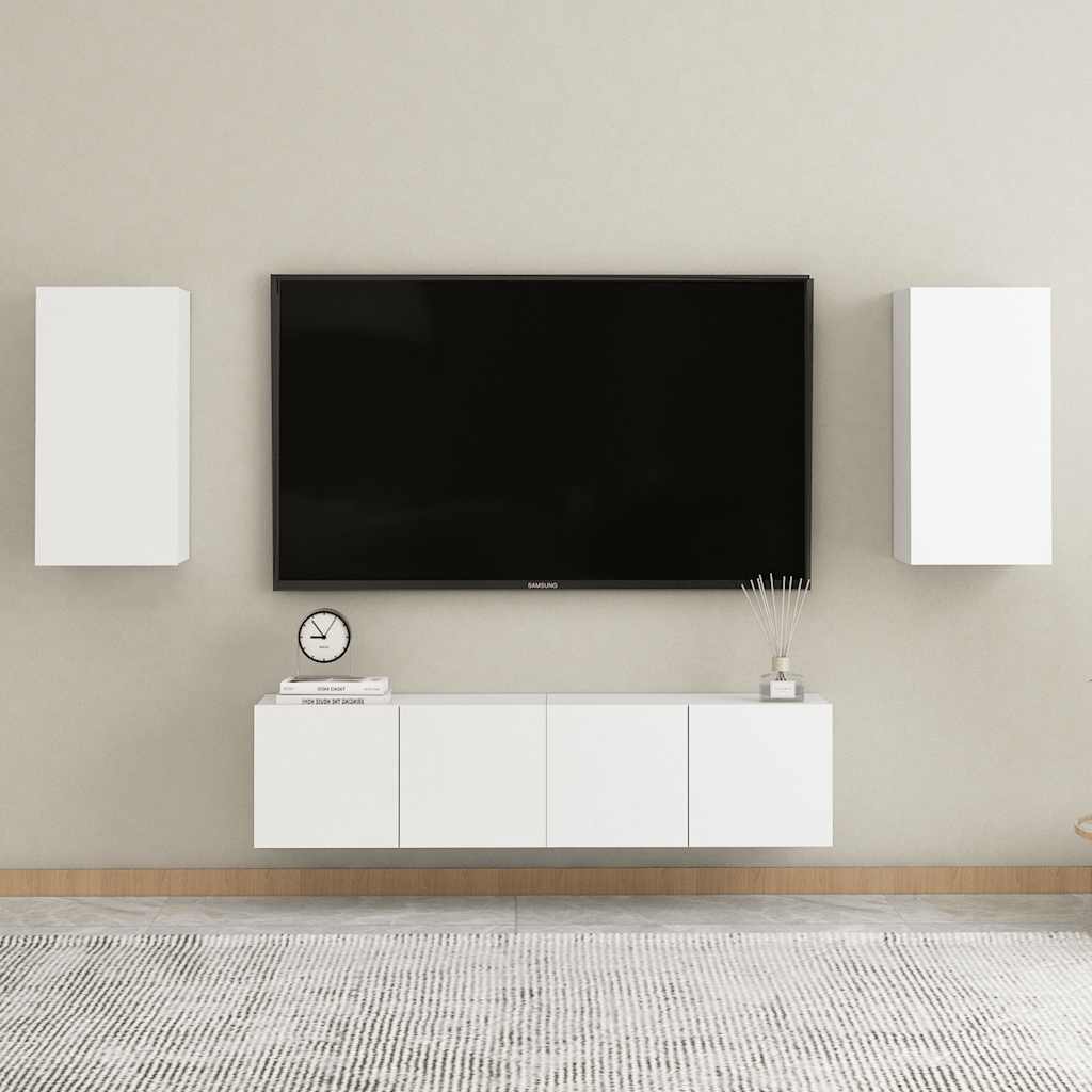 Ensemble de meubles TV 4 pcs Blanc Bois d'ingénierie - XIOS