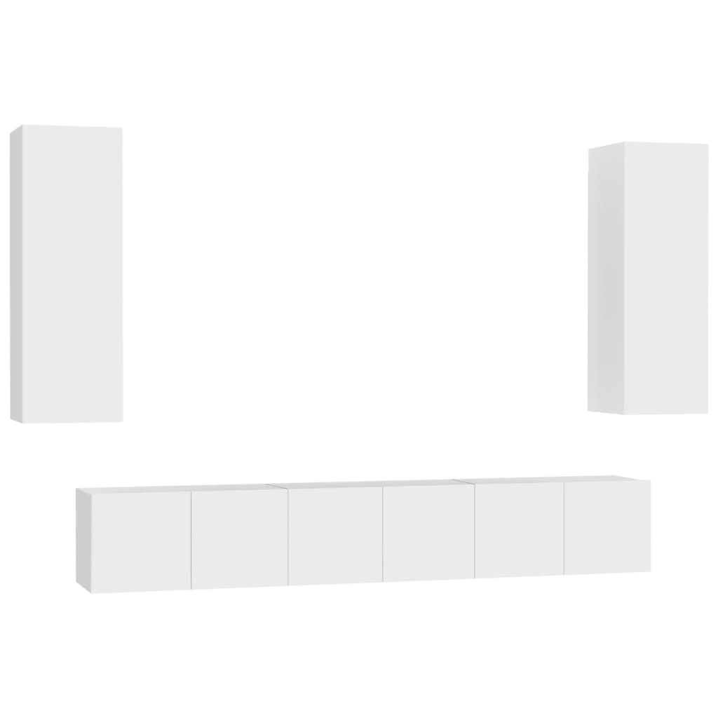 Ensemble de meubles TV 5 pcs Blanc Bois d'ingénierie - XIOS