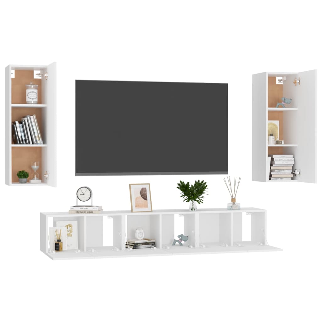 Ensemble de meubles TV 5 pcs Blanc Bois d'ingénierie - XIOS