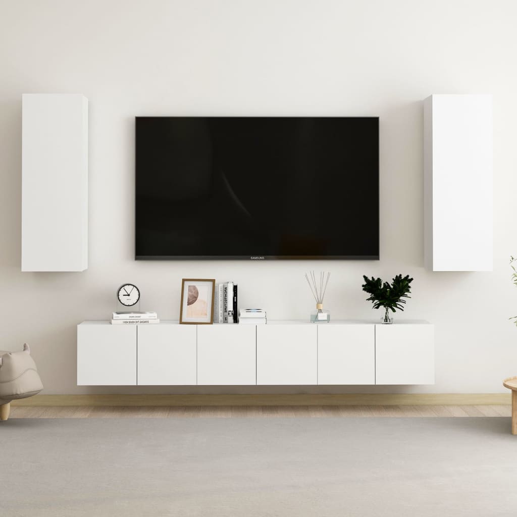 Ensemble de meubles TV 5 pcs Blanc Bois d'ingénierie - XIOS