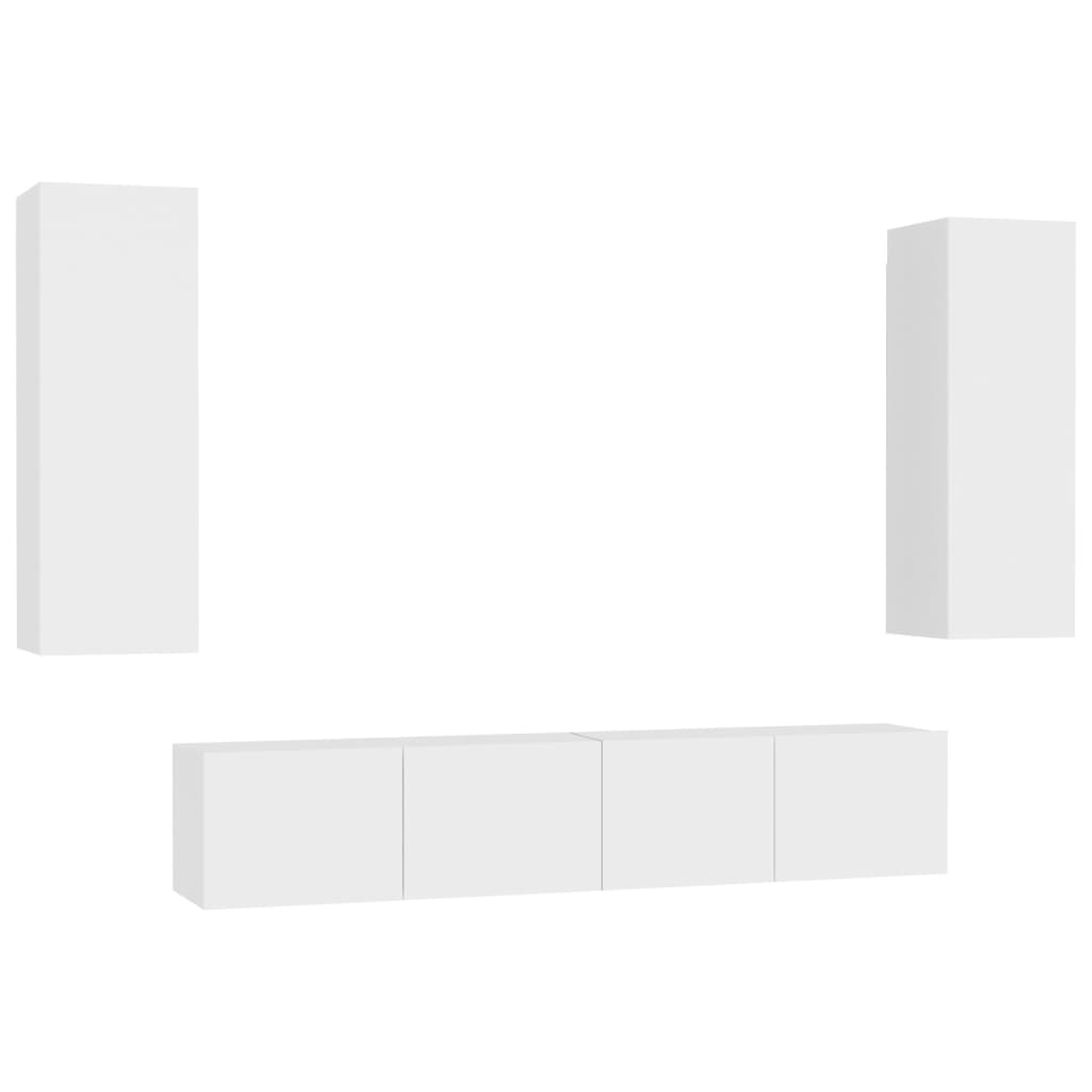 Ensemble de meubles TV 4 pcs Blanc Bois d'ingénierie - XIOS