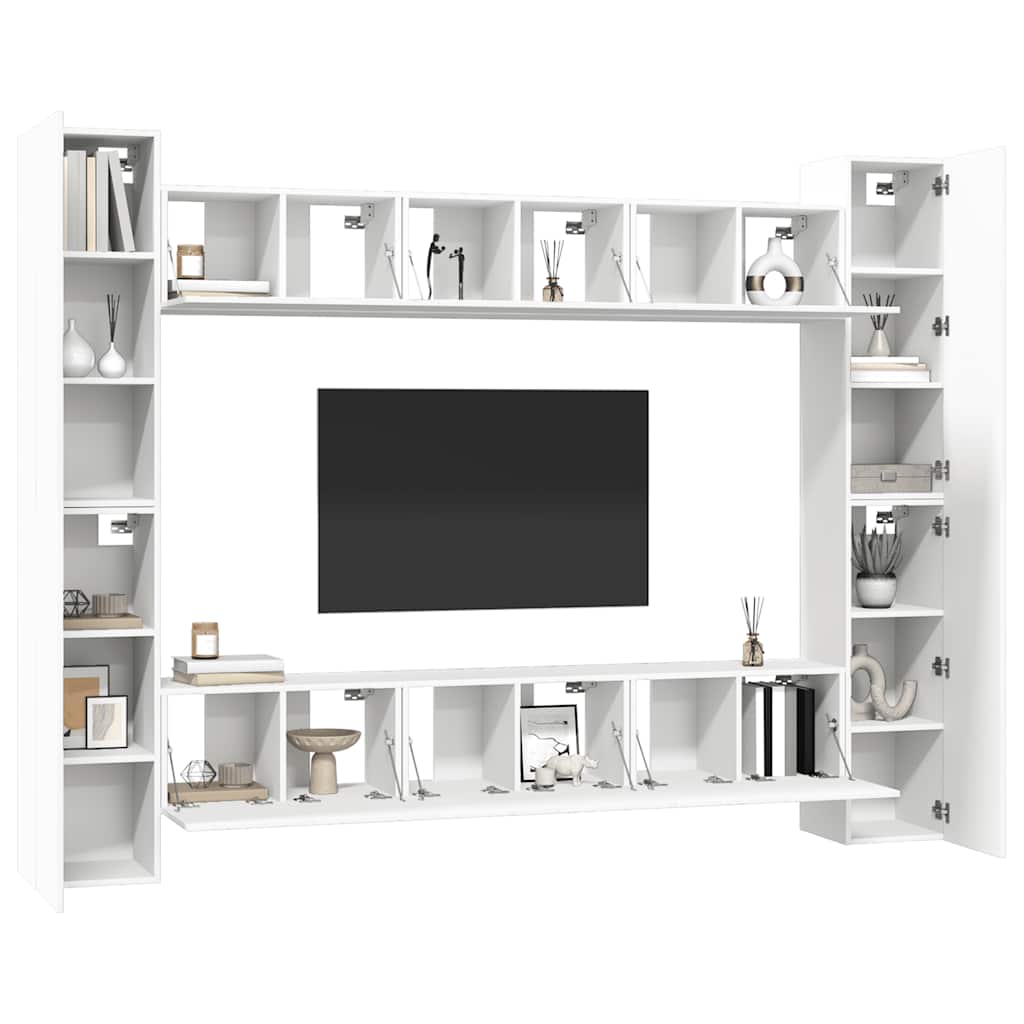 Ensemble de meubles TV 10 pcs Blanc Bois d'ingénierie - XIOS