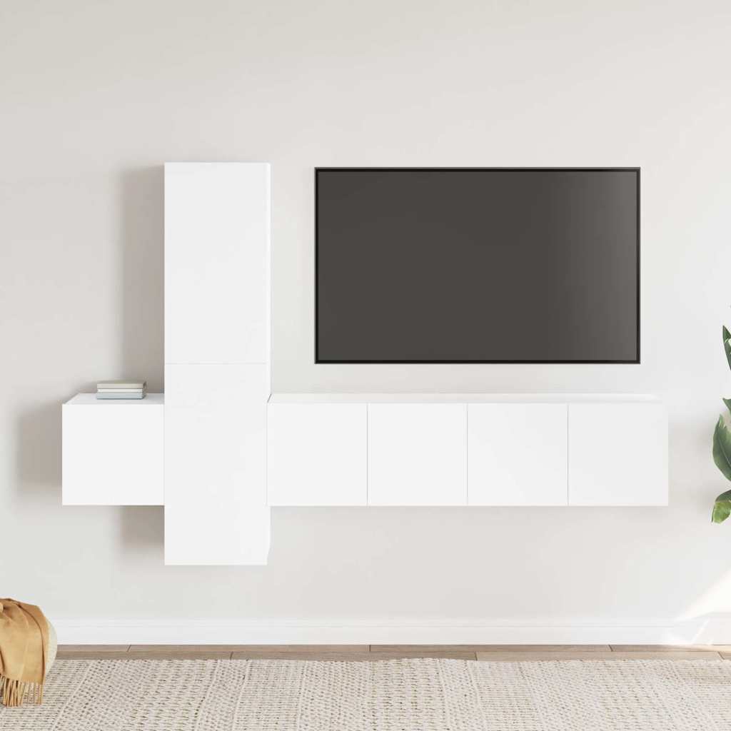Ensemble de meubles TV 5 pcs Blanc Bois d'ingénierie - XIOS
