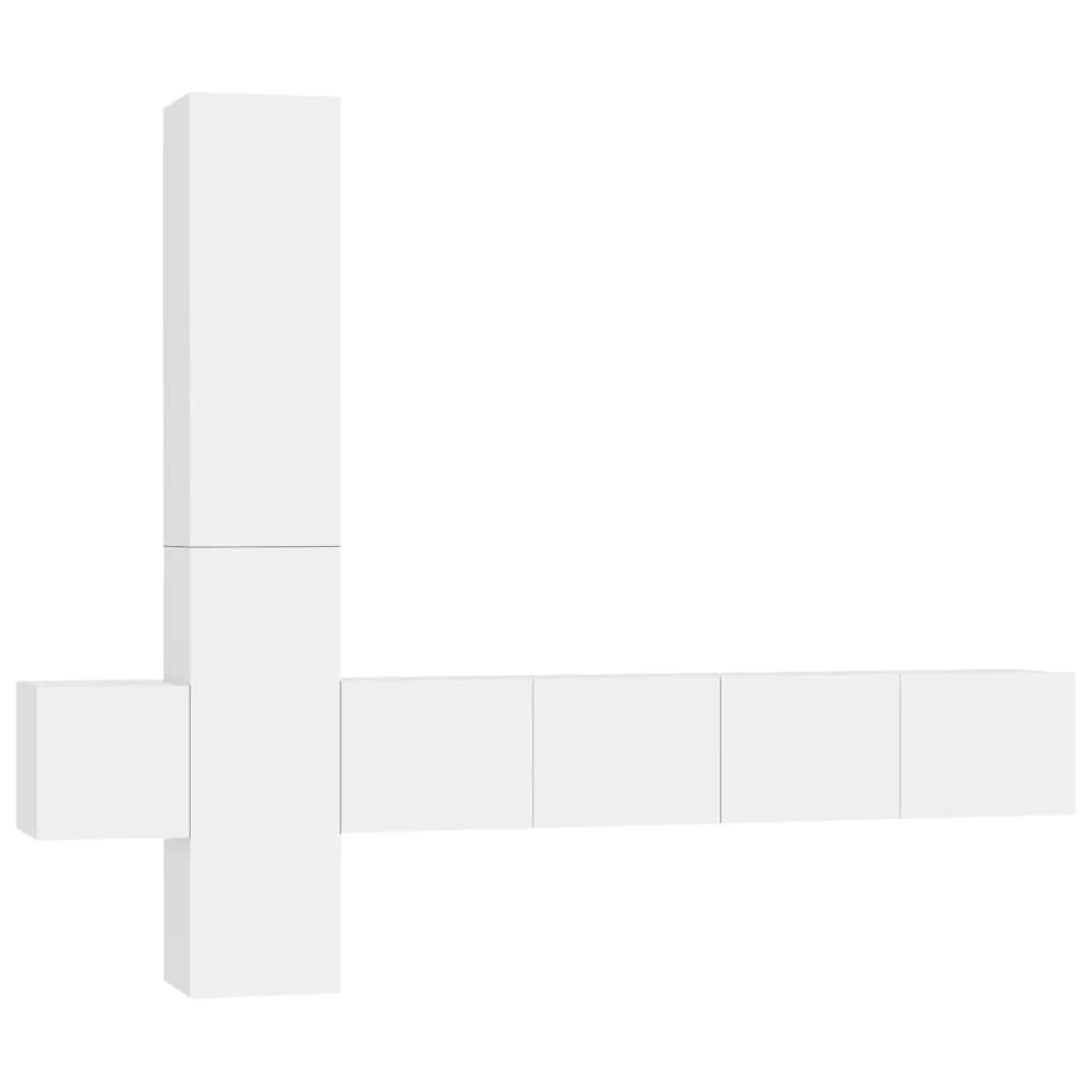 Ensemble de meubles TV 5 pcs Blanc Bois d'ingénierie - XIOS