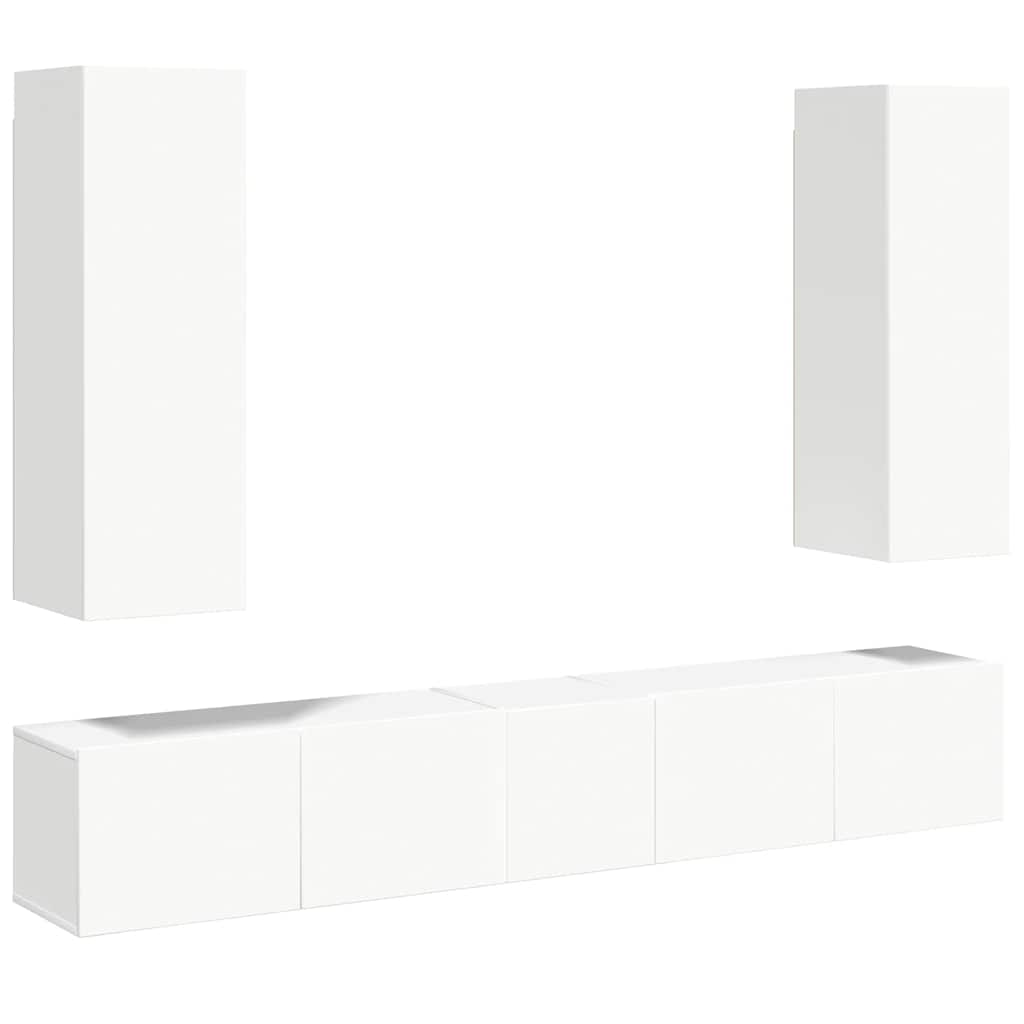 Ensemble de meubles TV 5 pcs Blanc Bois d'ingénierie - XIOS