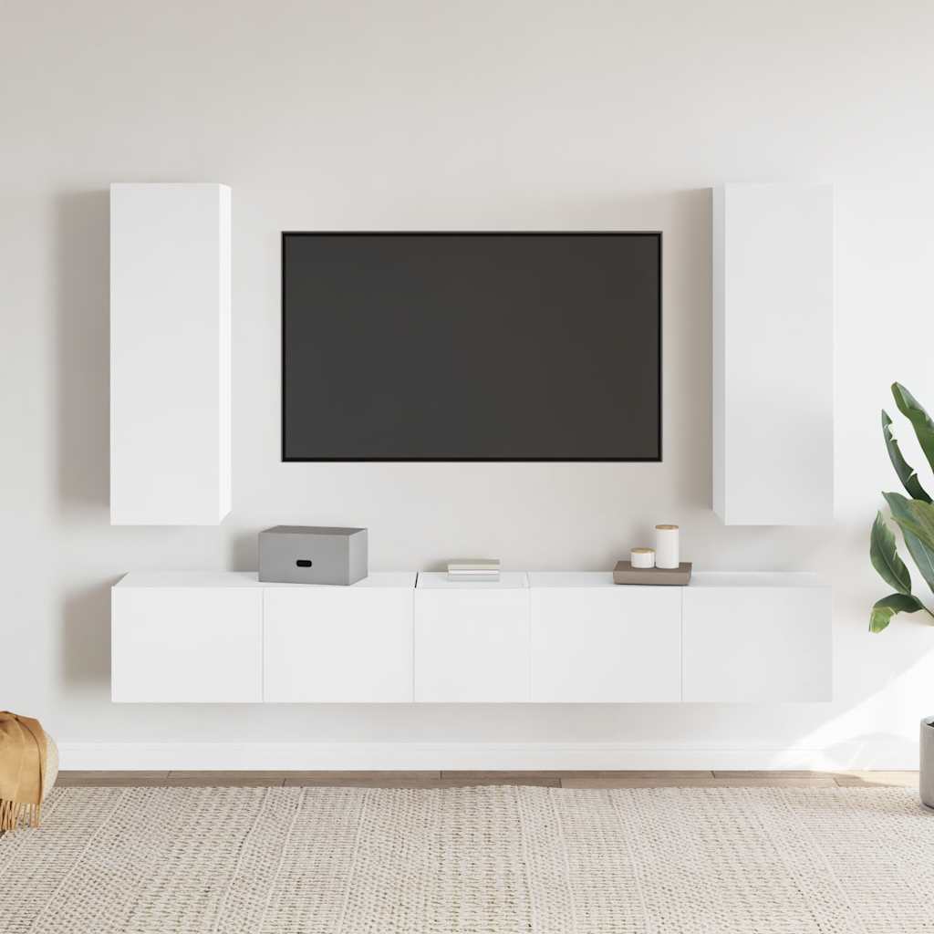 Ensemble de meubles TV 5 pcs Blanc Bois d'ingénierie - XIOS