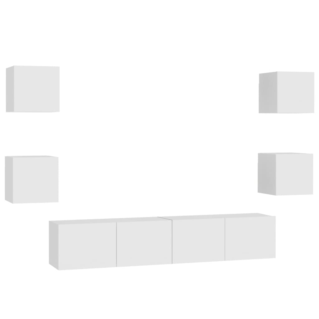Ensemble de meubles TV 6 pcs Blanc Bois d'ingénierie - XIOS