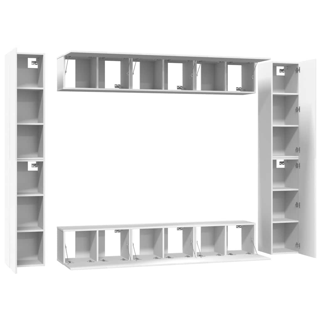 Ensemble de meubles TV 10 pcs Blanc Bois d'ingénierie - XIOS