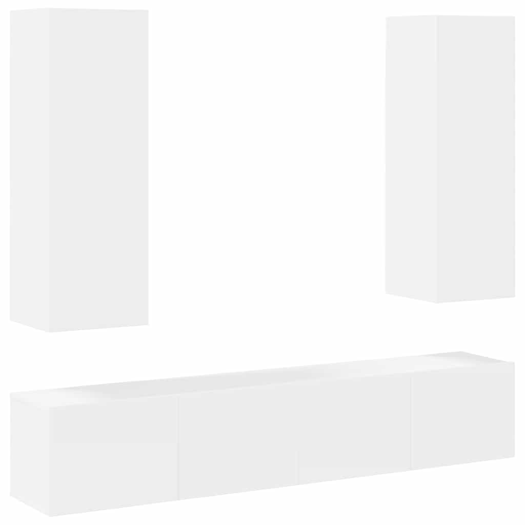 Ensemble de meubles TV 4 pcs Blanc Bois d'ingénierie - XIOS
