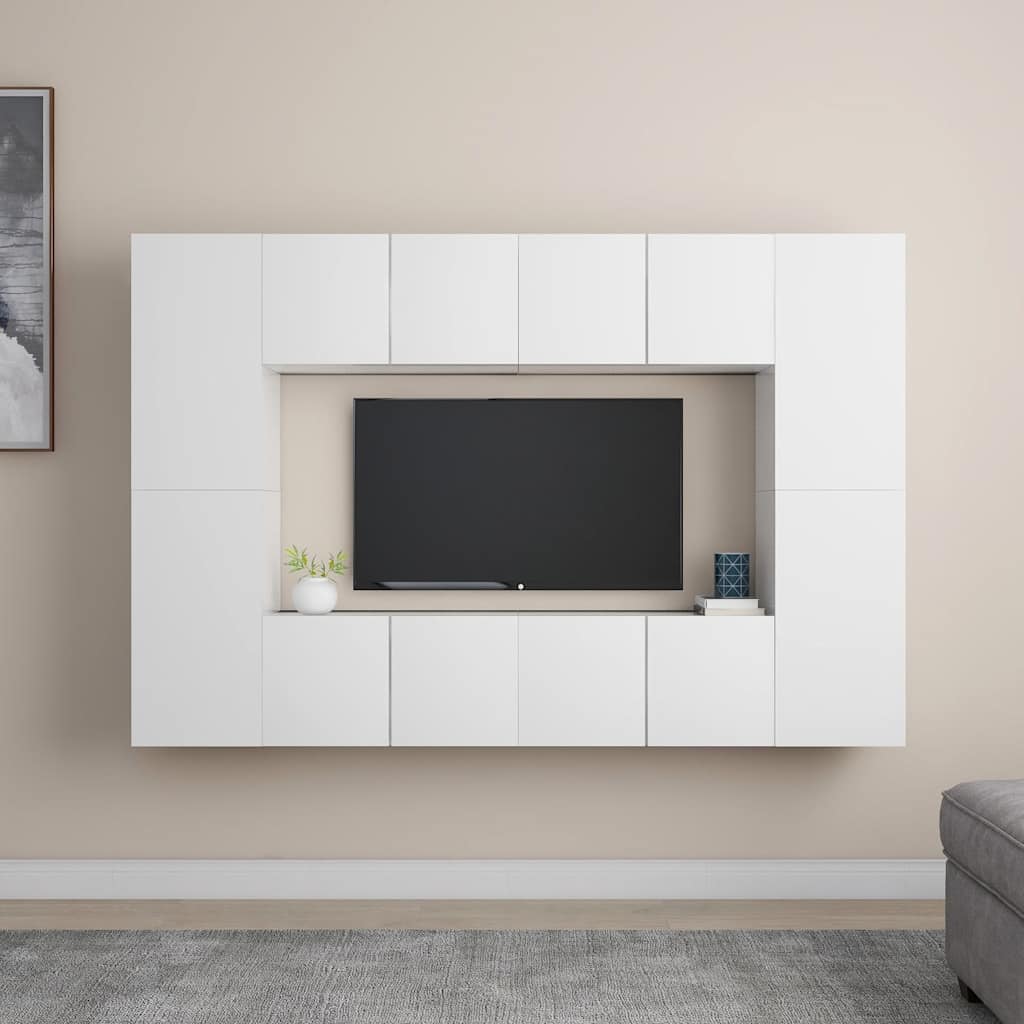 Ensemble de meubles TV 8 pcs Blanc Bois d'ingénierie - XIOS