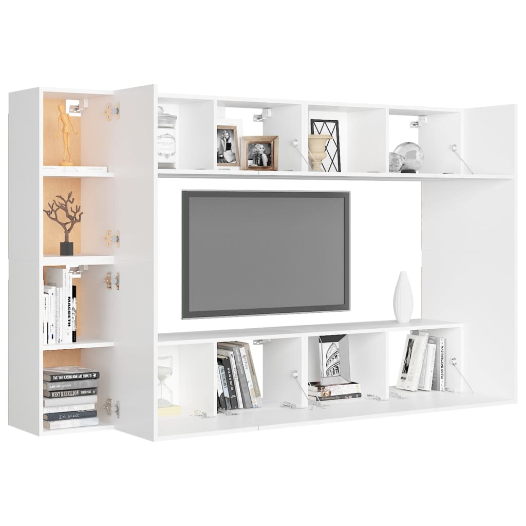 Ensemble de meubles TV 8 pcs Blanc Bois d'ingénierie - XIOS