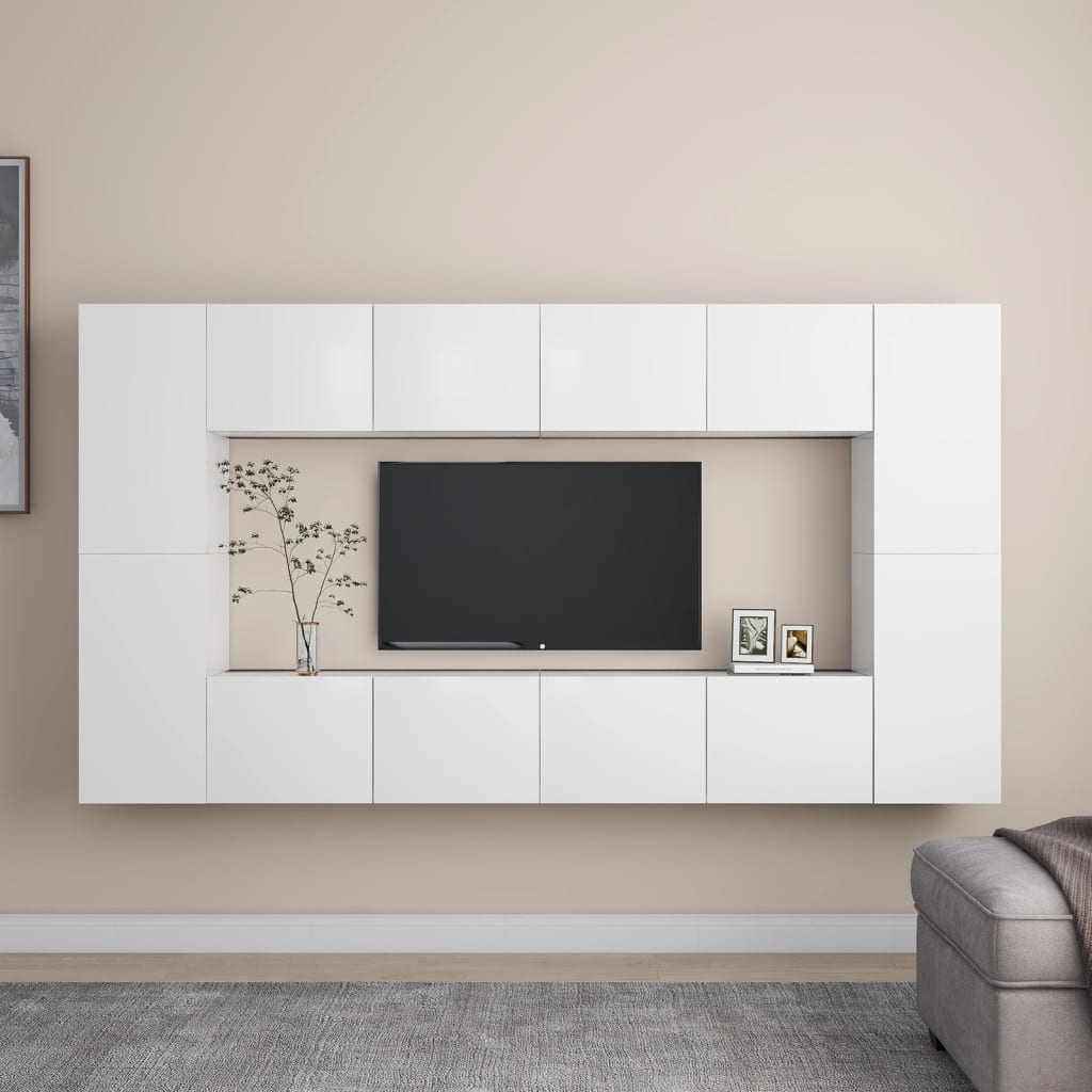 Ensemble de meubles TV 8 pcs Blanc Bois d'ingénierie - XIOS