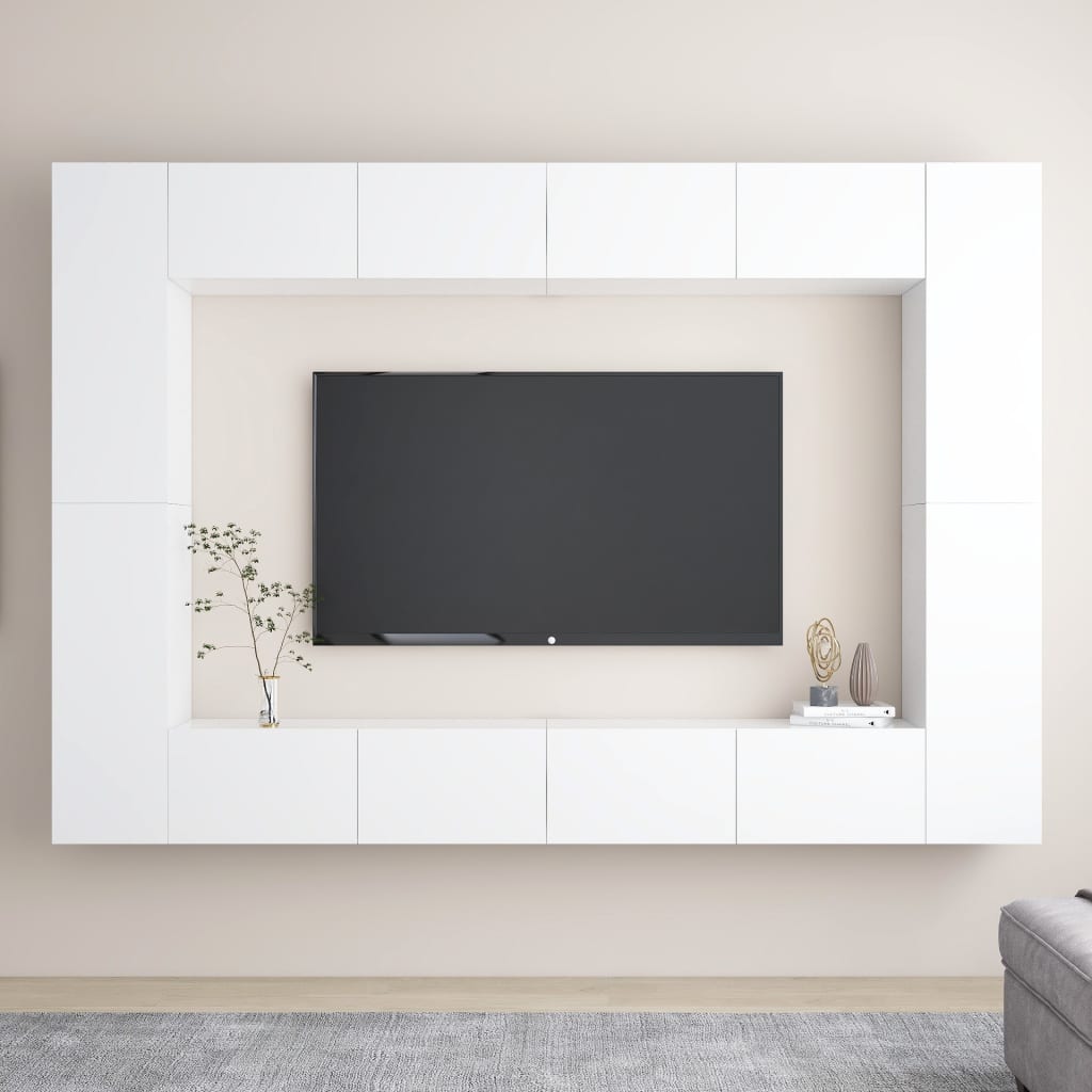 Ensemble de meubles TV 8 pcs Blanc Bois d'ingénierie - XIOS