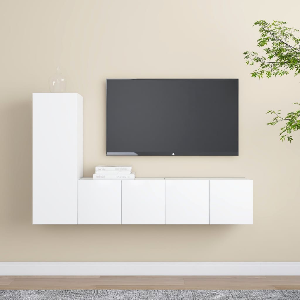Ensemble de meubles TV 3 pcs Blanc Bois d'ingénierie - XIOS