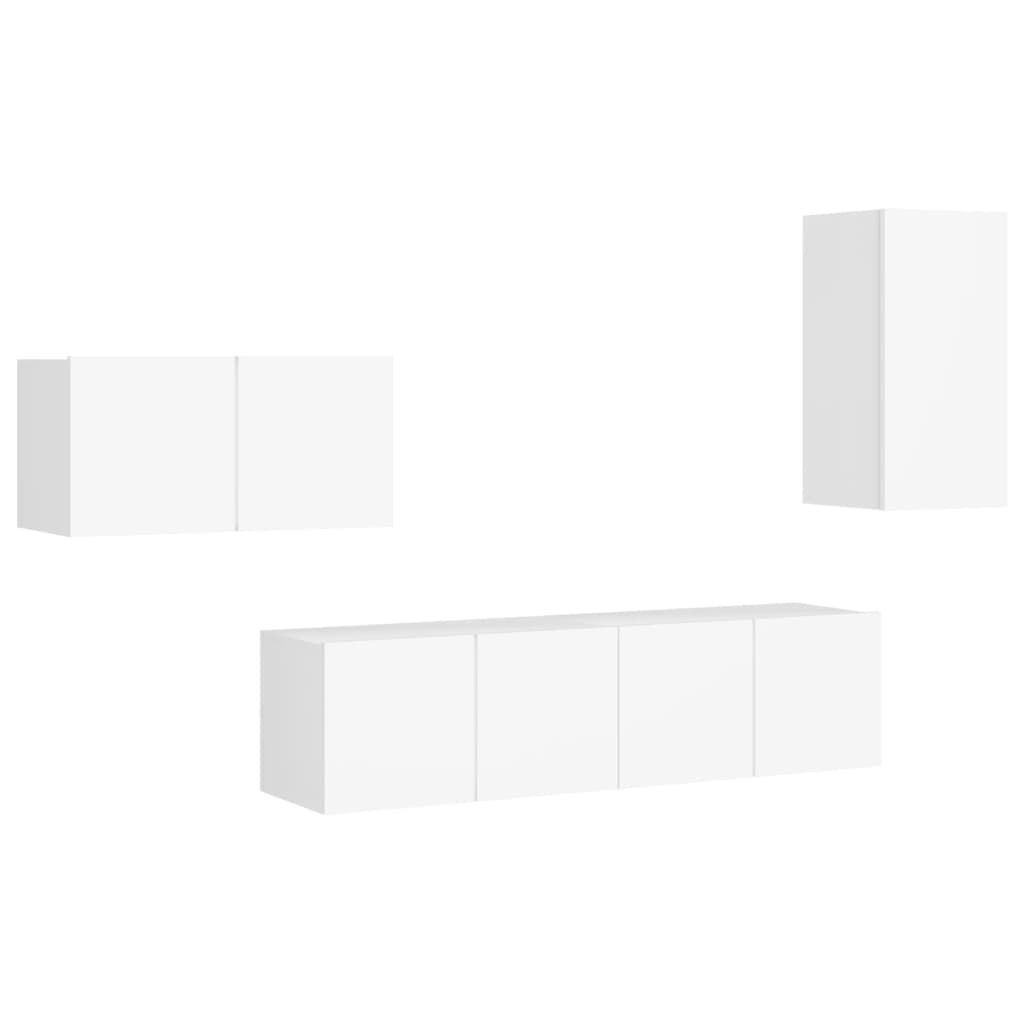 Ensemble de meubles TV 4 pcs Blanc Bois d'ingénierie - XIOS