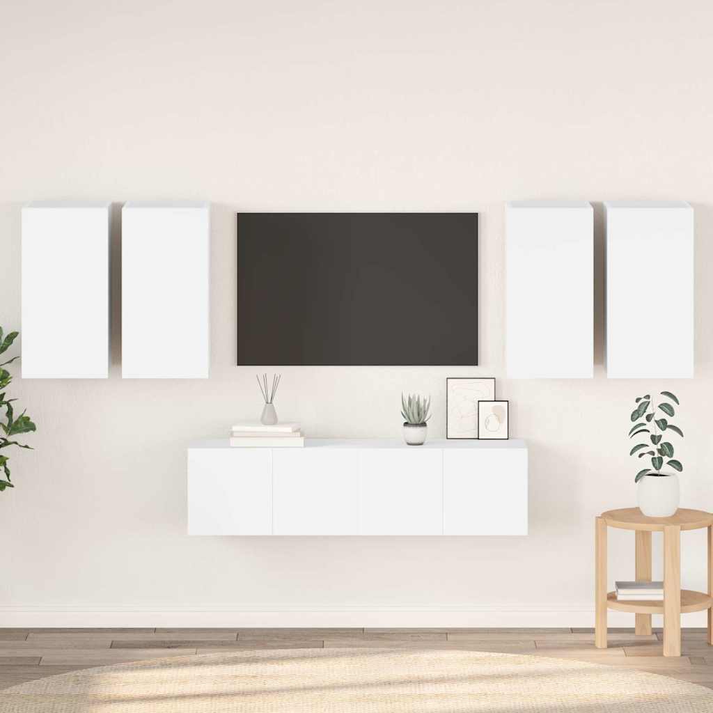 Ensemble de meubles TV 6 pcs Blanc Bois d'ingénierie - XIOS