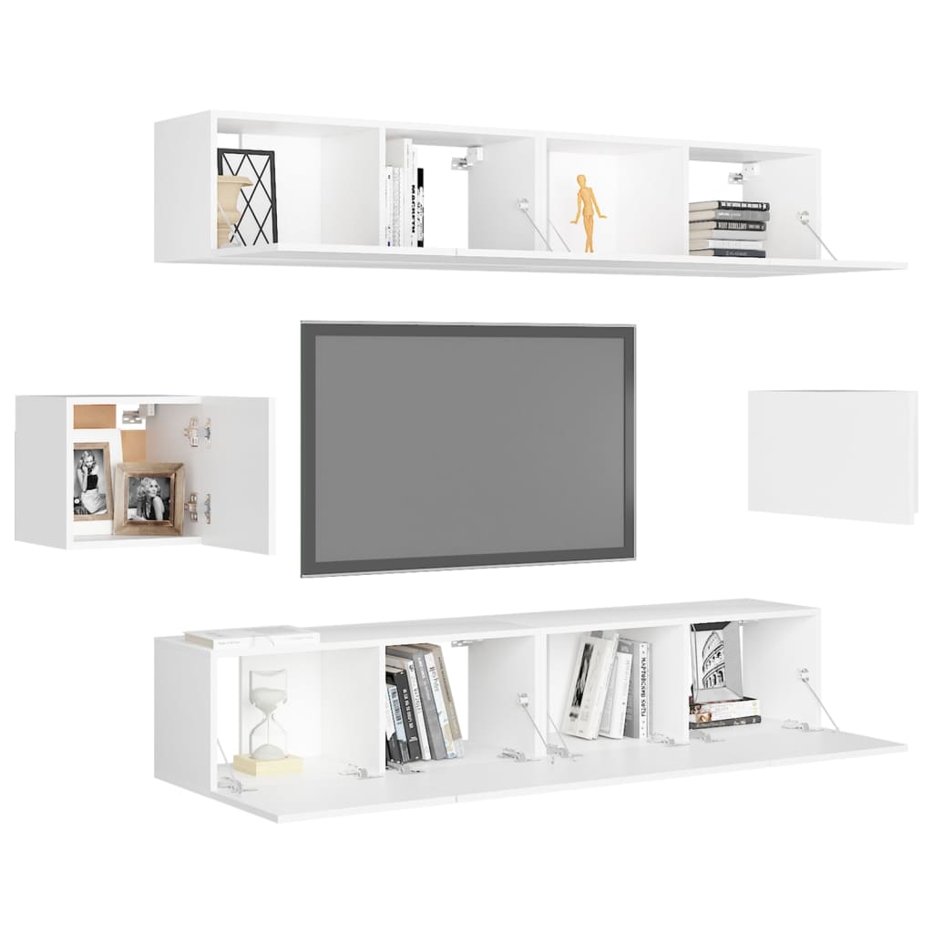 Ensemble de meubles TV 6 pcs Blanc Bois d'ingénierie - XIOS