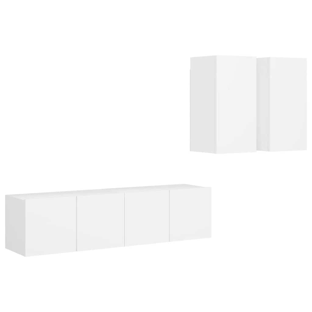 Ensemble de meubles TV 4 pcs Blanc Bois d'ingénierie - XIOS
