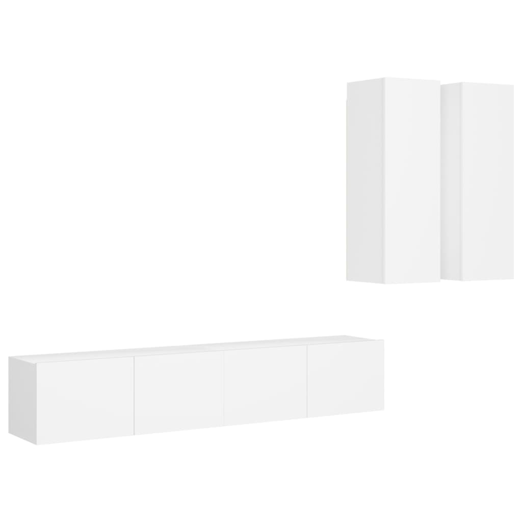 Ensemble de meubles TV 4 pcs Blanc Bois d'ingénierie - XIOS