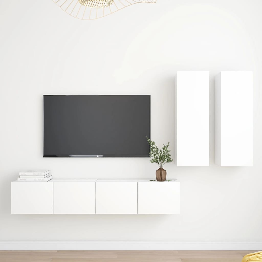 Ensemble de meubles TV 4 pcs Blanc Bois d'ingénierie - XIOS