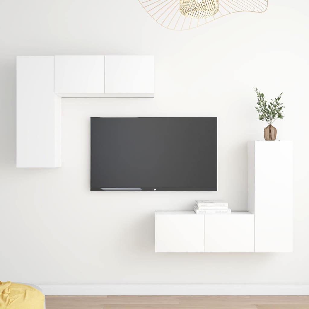 Ensemble de meubles TV 4 pcs Blanc Bois d'ingénierie - XIOS