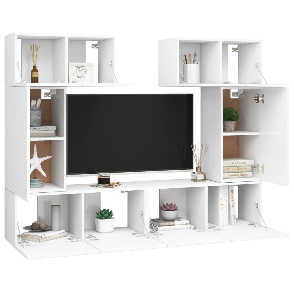Ensemble de meubles TV 6 pcs Blanc Bois d'ingénierie - XIOS